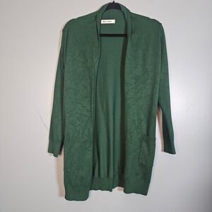 Grace Karin Womens Forest Green Open Front Cardigan Sweater Pockets Size Small